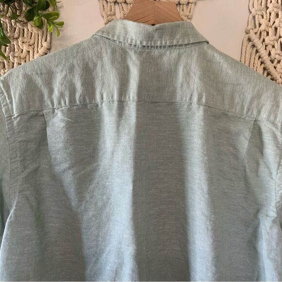 OLD NAVY Men’s Everyday Regular Fit Linen Blend Shirt Milky Jade Green Large - Picture 9 of 11